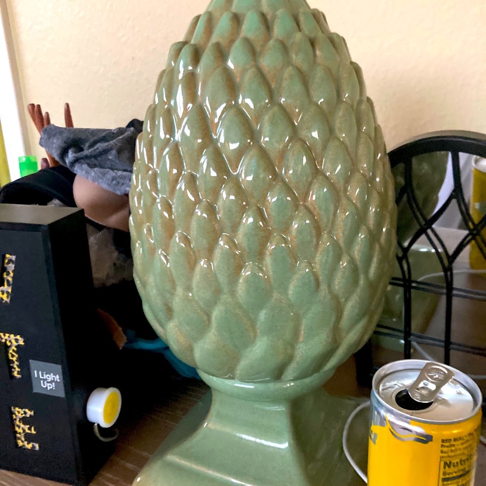 13 inch large green ceramic decor